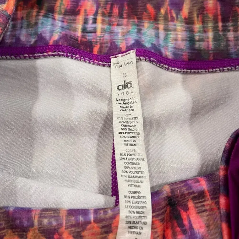 ALO Yoga Bhakti Print Goddess Ribbed Legging Size Small